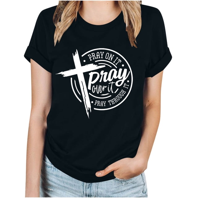 Blusas de Manga Corta para las Mujeres Imprimir Cuello Redondo Camiseta, Blusa Clásica Vintage para la Primavera Y el Verano