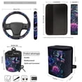 thumbnail image 4 of Jeiento Hummingbird Car Seat Cover Split Covers for Women, Steering Wheel Cover Seat Belt Strap Pad Trash Bag Mount Phone Holder Cup Holder Purple Rose Key Chain, 12 PCS, 4 of 7