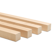 Wood Square Dowel Rods 1-1/2 inch x 48 Pack of 5 Wooden Craft Sticks for Crafts and Woodworking by Woodpeckers