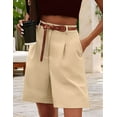 thumbnail image 2 of Shorts for Women Dressy Summer Elastic High Waisted Wide Leg Business Casual Work Shorts with Pockets Khaki XXL, 2 of 4