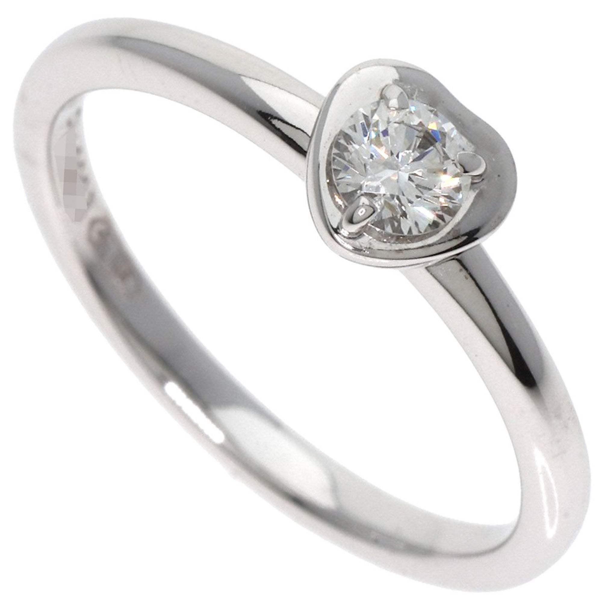 Pre-Owned Cartier Diamant Lger Heart Diamond #48 Ring, K18 White Gold, Women's (Good)