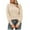Beige Sweaters, variant on Htigea Womens Crew Neck Lantern Sleeve Sweater Cute Knit Pullover Solid Casual Comfy Everyday Jumper Tops Beige S