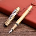 thumbnail image 3 of shiyou-Vintage Brass Fountain Pen - Fine Nib, Classic Design, Ink Refill Converter - Perfect for Business, Signature, Handwriting, Sketching, and Drawing, 3 of 4
