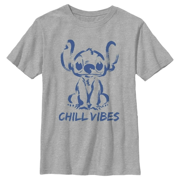 Boy's Lilo & Stitch Chill Vibes Stitch Graphic Tee Athletic Heather Medium