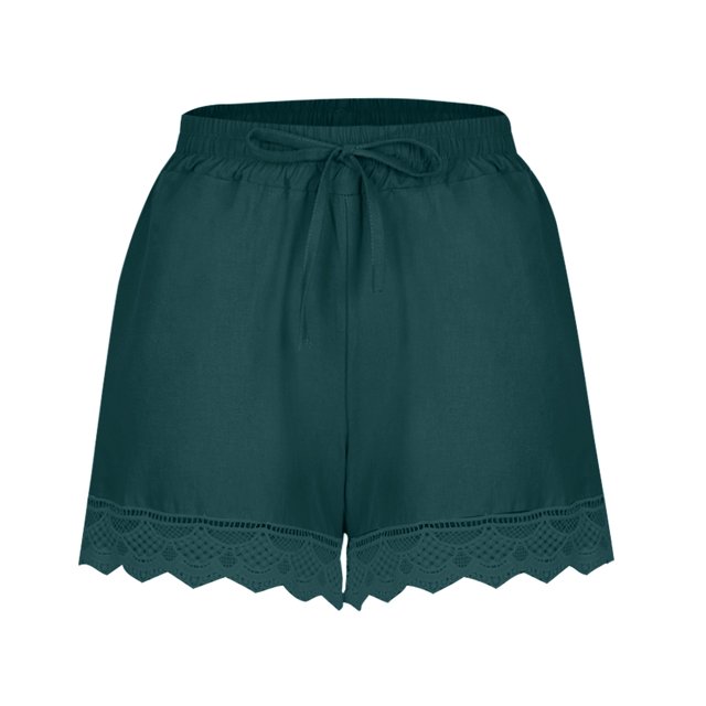 QIPOPIQ Women Comfy Drawstring Casual Elastic Waist Pocketed Shorts Clearance