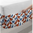 thumbnail image 2 of Butterfly Bed Skirt, Detailed Drawing of Colorful Butterflies Pattern Winged Insect, Elastic Bedskirt Dust Ruffle Wrap Around for Bedding Decor, 4 Sizes, Multicolor, by Ambesonne, 2 of 2