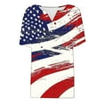 thumbnail image 4 of Or Patriotic Shirts for Women Short Sleeve 4Th of July Tops V Neck American Flag Shirt Star Striped Graphic Blouse Usa T Shirt Womens Clothing, 4 of 5