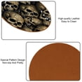 thumbnail image 5 of Skull 6PCS Round Microfiber Leather Cup Coasters, 11x11 cm/4.3x4.3 in - Set of 6 Drink Coasters for Home Decor, 5 of 6
