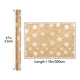 thumbnail image 3 of Kraft Christmas Wrapping Paper Rolls, Vintage Snowflakes Pattern, Rustic Farmhouse Woodland Gift Wrap for Family, Friends, Christmas, Holiday, 17 in x 118 in - Akmoler, 3 of 7
