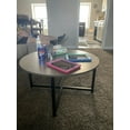 thumbnail image 3 of GVN Coffee Tables,3-Piece Coffee Table Set Round Coffee Table and 2PCS Square End Tables-White and Gold, 3 of 13
