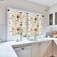 thumbnail image 3 of Coffee Kitchen Curtains Cappuccino Window Curtains and Valances Set 36 Inch, Cream Short Tier Curtain for Kitchen, Coffee Shop Small Kitchen Decor, 3 of 5