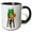 Black/White, variant on 3drose, Funny Cute Green Frog Playing Saxophone Jazz Music Cartoon, 15oz Mug