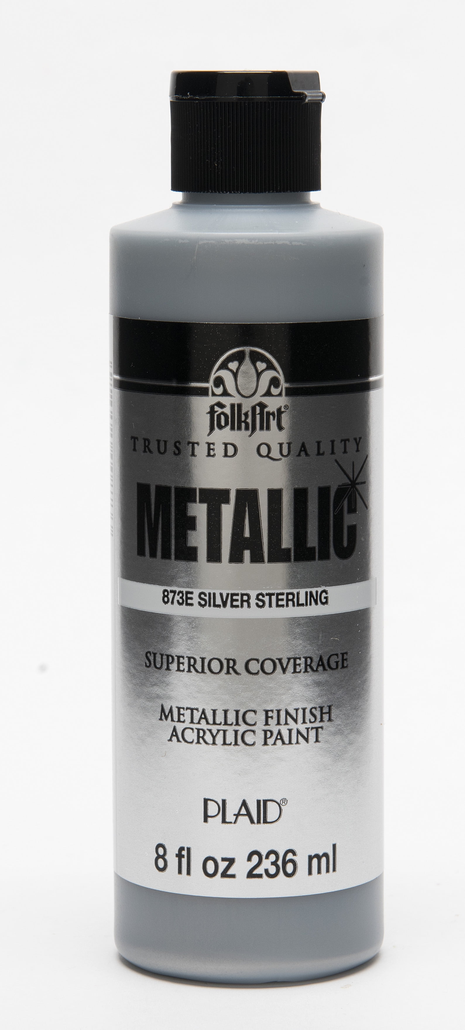 Folkart Metallic Acrylic Paint Silve, 8 fl oz