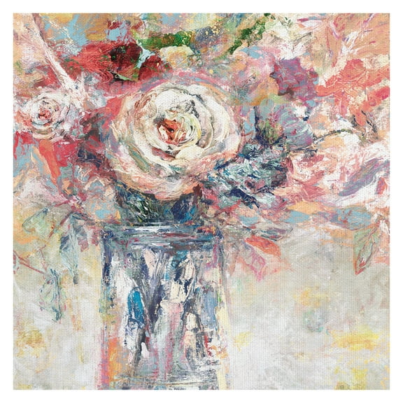 Masterpiece Art Gallery Bright Flower In Vase By Willowbrook Fine Art Canvas Art Print 35" x 35"