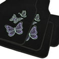 thumbnail image 5 of BDK Embossed Neon Purple & Green Butterflies Design Carpet Car Floor Mats for Auto Van Truck SUV-4 Pieces Front & Rear Full Set with Rubber Backing-Universal Fit, 5 of 7