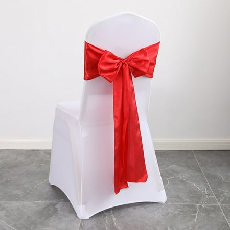 

10Pcs Satin Chair Sash Chair Decorative Bow Designed Chair Cover Chair Sashes for Thanksgiving Wedding Banquet Party Home Kitchen Decoration