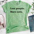 thumbnail image 2 of Less People More Cats Shirt, Unisex Women's Men's Shirt, Cat Lover Shirt, Animal Shirt, Antisocial Tee, Heather Apple Green, X-Large, 2 of 6