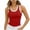 *Red, variant on VBVC Women's Ribbed Contrast Trim Crew Neck Tank Top , Ladies' Fitted Sleeveless Cami Shirt , Summer Casual Basic Layer Tee For Women,Red,S-2XL