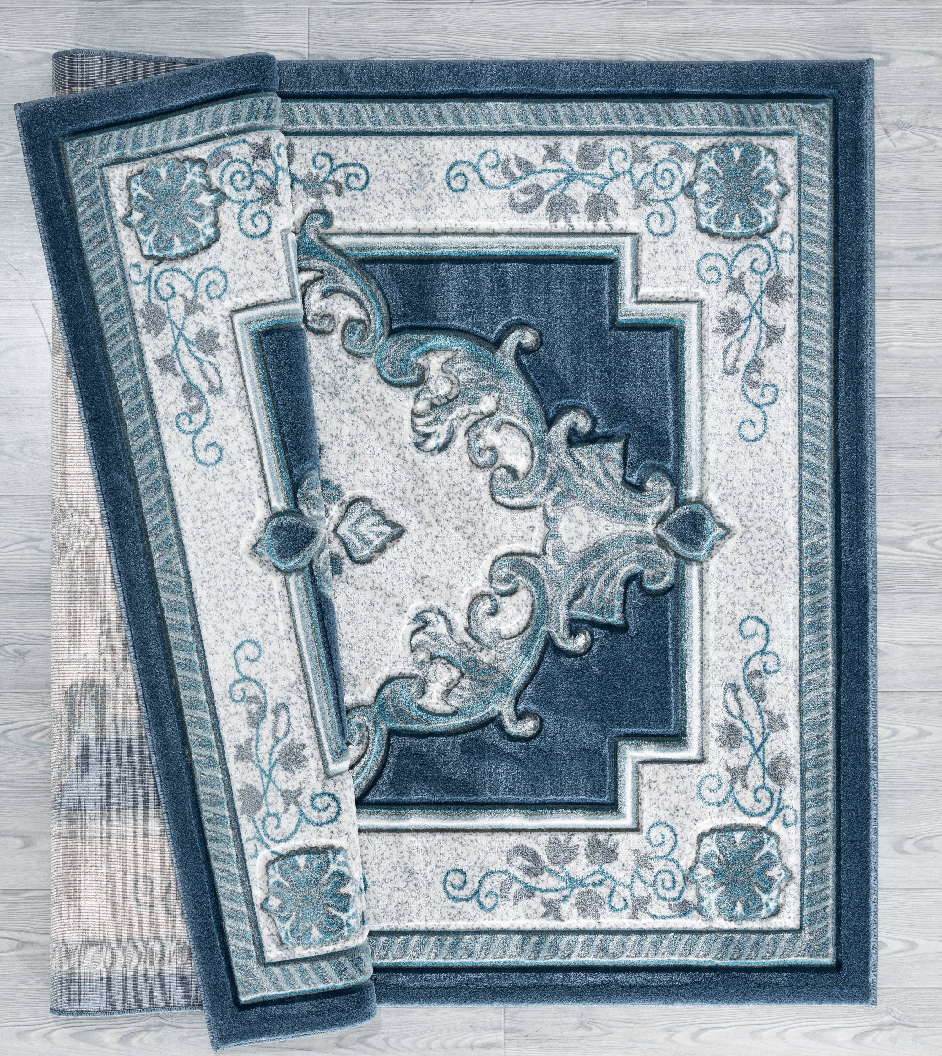 United Weavers Drachma Patras Traditional Medallion Runner Rug, Aqua, 2'7" x 7'4"