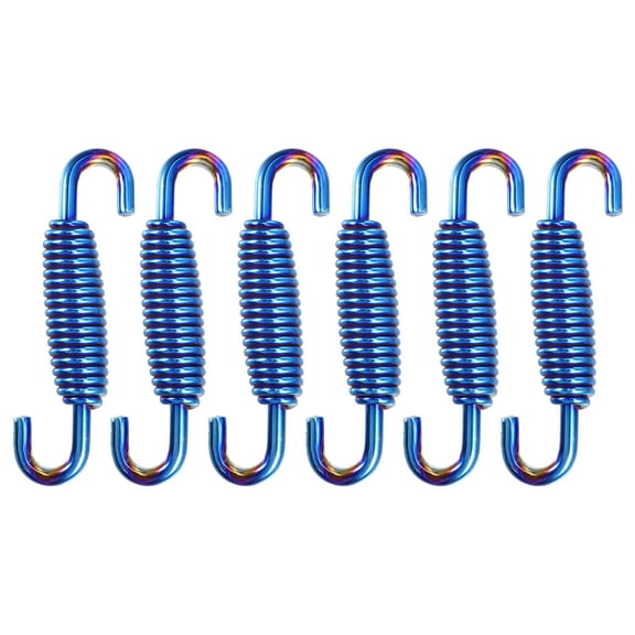 Unique Bargains 6 Pcs 55mm 2.17" Motorcycle Muffler Exhaust Pipe Spring Universal Stainless Steel Blue