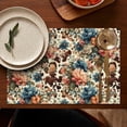 thumbnail image 5 of Pioneer Flower Floral Print Pattern Summer Placemats Table Placemats Set Of 4-Linen Kitchen Washable Placemats Table Mats 12x18 Inch Non-Slip Heat Resistant, 5 of 6