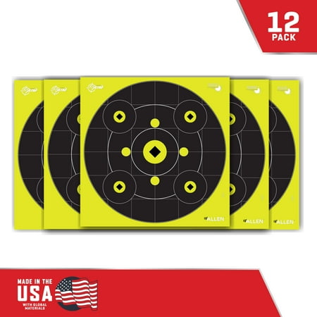 Ez Aim Splash Bullseye Paper Shooting Targets 12 Square 12-Pack Black 15577