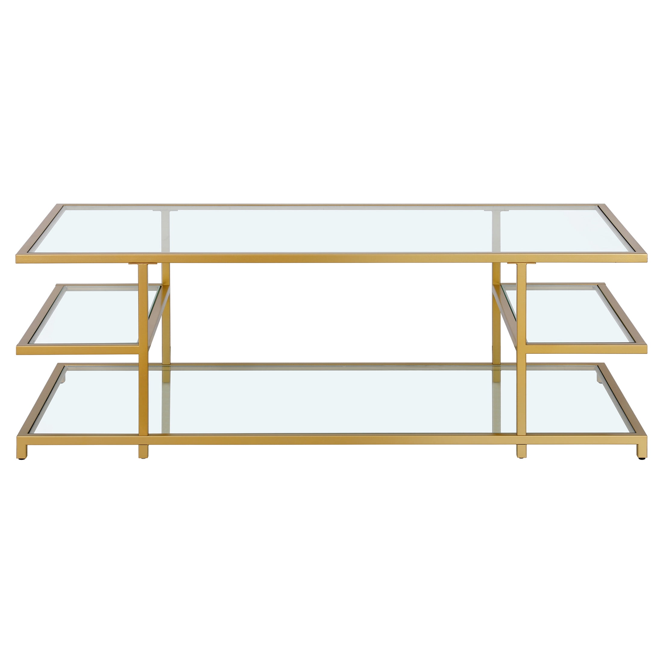 Evelyn&Zoe Modern/Contemporary 54" Wide Brass Coffee Table