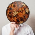 thumbnail image 6 of Yayeee Wall Clock Battery Operated 9.5" Silent Quartz Non-Ticking for Living Room Decor, Fall Pattern, 6 of 8