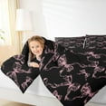 thumbnail image 5 of Manfei Kawaii Bowknot Bowtie Bedding Comforter Set,Cartoon Loves Pattern Twin Comforter Sets,Pink Black Bedding Set For Girl,Breathable Home Decor Reversible,2pcs, 5 of 9