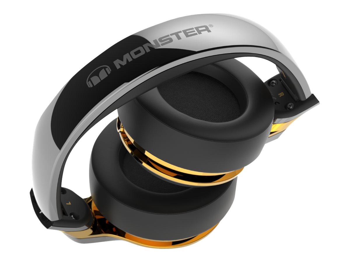 Monster ROC Sport Platinum Over-Ear Headphones with Mic, Noise