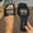 Black, variant on Gymvis Sandals for Women Beach Summer Flat Slides Open Toe Vacation Slippers for Women Size 5-10