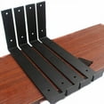 thumbnail image 4 of 4 Pack - 11.25"L x 6"H x 1.5"W J Lip Shelf Bracket Rustic Industrial Farmhouse Iron Metal Wall Floating Shelf Bracket Metal Shelf Bracket, Industrial Shelf Bracket Shelf Supports with Screws, 4 of 5