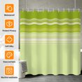 thumbnail image 2 of Tchckioa Waterproof Hooks Shower Curtain,60x72 Inch Bath Curtain for Bathroom Decor,Sage Green Striped, 2 of 6