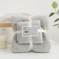 thumbnail image 1 of Product Towel Two-In-One Bath Set with Soft High-Density Absorbent Coral Towel for Home Textiles, 1 of 2