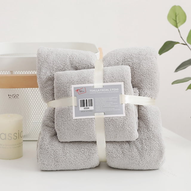 Product Towel Two-In-One Bath Set with Soft High-Density Absorbent Coral Towel for Home Textiles