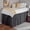 Dark Gray Solid, variant on PURE DREAMS College Dorm Bedskirt, 100% Microfiber, Three Sides Dust Ruffled Dorm Bedskirt for Dorm Bed, 32" Tailored Drop-Black Solid, Twin-XL Size