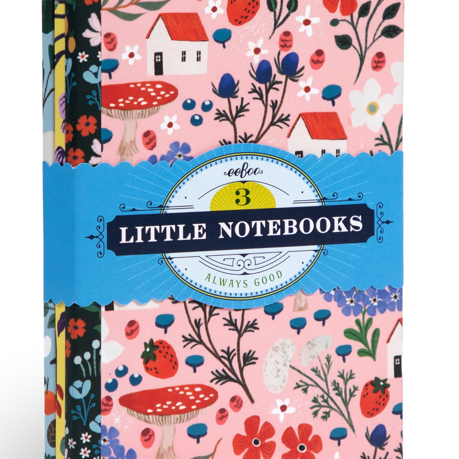 eeBoo Piece & Love: Shelley's Little Books- Set of 3 Notebooks, 5.75 x 4" Portable Size, Nature Themed Journals, Notes-Sketch-Draw, Lines & Dot Grid
