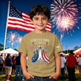 thumbnail image 5 of lnmuld Independence Day Boys "250 Years America Strong" Patriotic Graphic Short Sleeve T-Shirt Color:Gold,Size:2-3 Years, 5 of 6