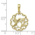 thumbnail image 3 of FJC Finejewelers 10k Yellow Gold Hummingbird with Flower In Frame Charm, 3 of 6