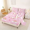 thumbnail image 2 of Feelyou Cute Rainbow Love Heart Bed Sheets for Girls, Lovely Star Moon King Sheets, Pink, 4pcs, 2 of 5