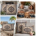 thumbnail image 5 of Boho Southwestern Outdoor Waterproof Pillow Covers, Orange Blue Traditional Ethnic Classical Decorative Square Throw Pillowcase Sofa Cushion Sham for Patio/Couch/Chair, 26"x26" 2 Pack, 5 of 8