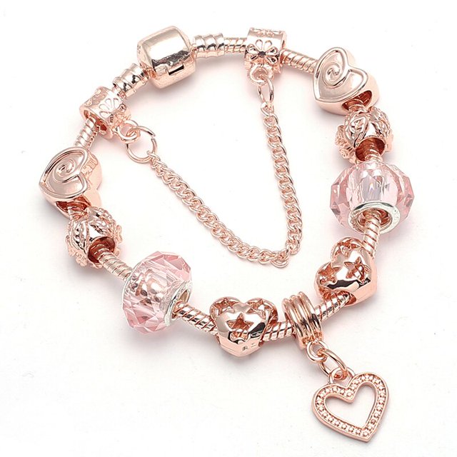 BAOPON 2019 amor corazón encanto pulseras y brazaletes para mujeres joyería DIY Marano cuentas fina pulsera amante esposa boda joyería Fivean unisex