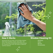 E-Cloth Window Cleaning Kit, Premium Microfiber Glass and Window Cleaner, Washable and Reusable, 100 Wash Guarantee, Green