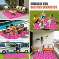 thumbnail image 4 of Pink Outdoor Rug for Patio/Deck/Porch, Non-Slip Large Area Rug 5 x 8 Ft, Modern Romantic Love Heart Plaid Striped Art Indoor Outdoor Rugs Washable Area Rugs, Reversible Camping Rug Carpet Runner, 4 of 8