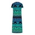 thumbnail image 5 of Robes pour Femmes 2024 Été Surdimensionné Décontracté Manches Courtes Col en V Robe Imprimée Robe Ample 50 % de Réduction!, 5 of 5