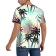 thumbnail image 2 of Goofa Tropical Summer Palm Pattern Mens Golf Shirt Baseball T-shirt Moisture Wicking Dry Fit Performance Sport Short Sleeve Striped Golf Polo Shirts-X-Large, 2 of 7