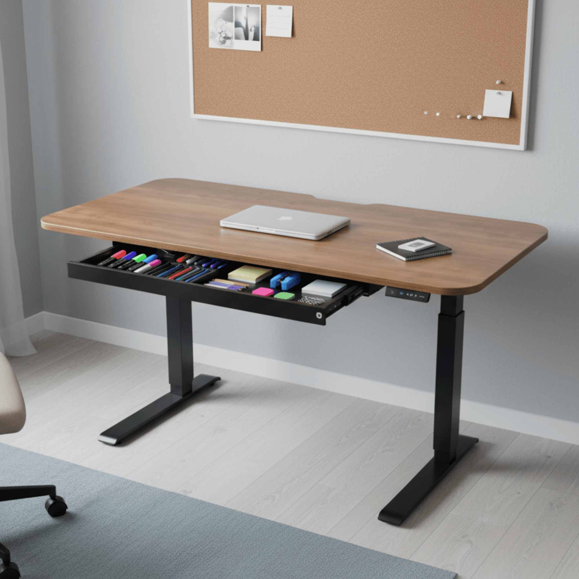 PERFECT POSTURE under desk storage drawer with lock, slim design, 33 " x 9.4" (White)