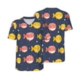 thumbnail image 3 of Daiia Cute Puffer Fish Mens Baseball Jersey Button Down Shirts Short Sleeve Sports Uniforms-Medium, 3 of 9