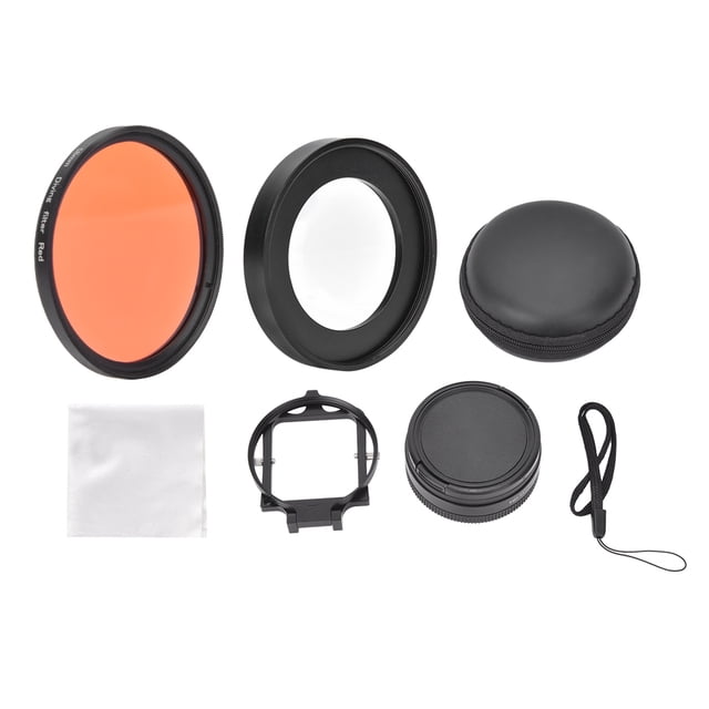 Filtre Rouge 58mm Filtre Rouge 58mm avec Objectif Macro 16x Filtre Rouge pour Gopro5 Verre Optique JUNESTAR Plongée sous-Marine Filtre Rouge 58mm avec Objectif Macro 16x pour Action Gopro5