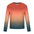 thumbnail image 5 of Wrtxtat Ombre Tops for Men Casual Tie Dye Gradient Print Long Sleeve Overszied Crewneck Pullover Sweatshirts Big and Tall Regular Fit Athletic Workout Tees Shirt Orange#04 S, 5 of 5